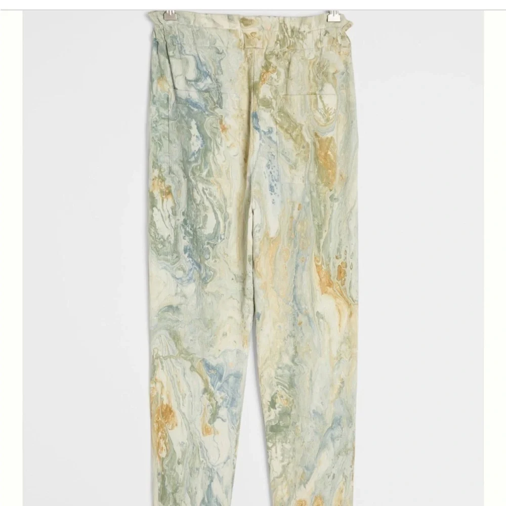 NWT. Boho Anthropologie Tina & Jo Olivenne Marble Dyed Pants. Large - Picture 9 of 12
